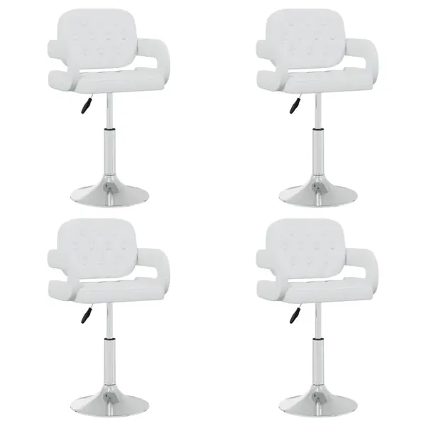 Gossi scaune de masa pivotante, 4 buc., alb, piele ecologica