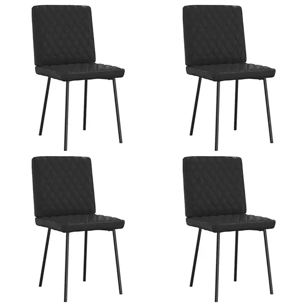 Gossi scaune de sufragerie, 4 buc., negru, piele ecologica