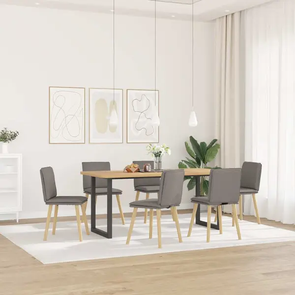 Gossi scaune de sufragerie, 6 buc., gri taupe, material textil