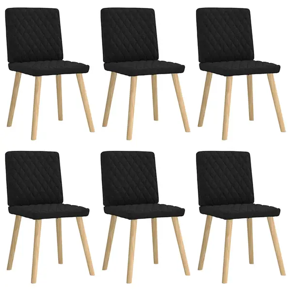 Gossi scaune de sufragerie 6 buc. negru material textil