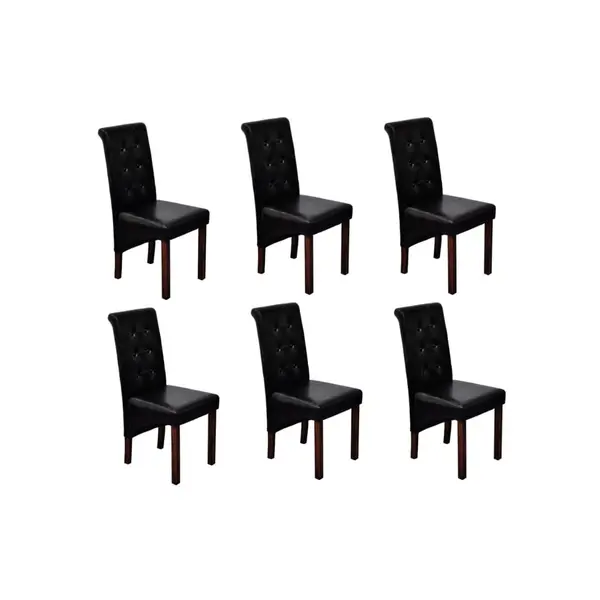 Gossi scaune de sufragerie, 6 buc., negru, piele ecologica