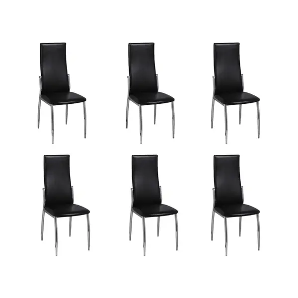 Gossi scaune de sufragerie, 6 buc., negru, piele ecologica