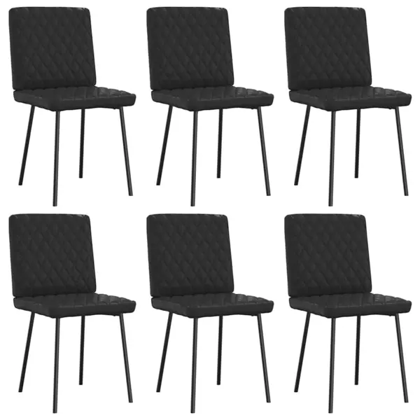 Gossi scaune de sufragerie, 6 buc., negru, piele ecologica