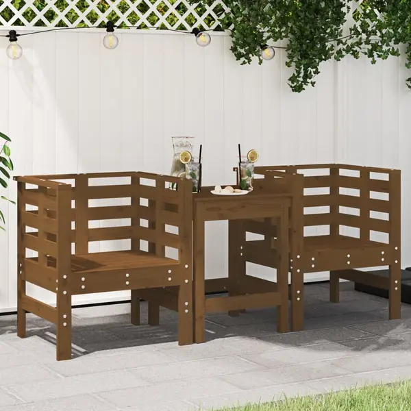Gossi scaune gradina, 2 buc., maro miere 61,5x53x71 cm lemn masiv pin
