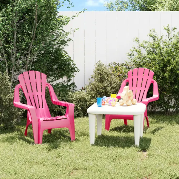 Gossi scaune gradina de copii 2 buc. roz 37x34x44 cm pp aspect lemn
