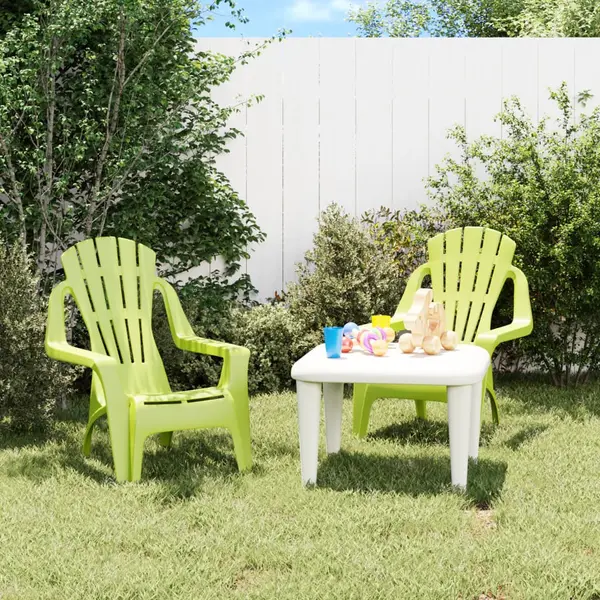Gossi scaune gradina de copii 2 buc. verde 37x34x44 cm pp aspect lemn
