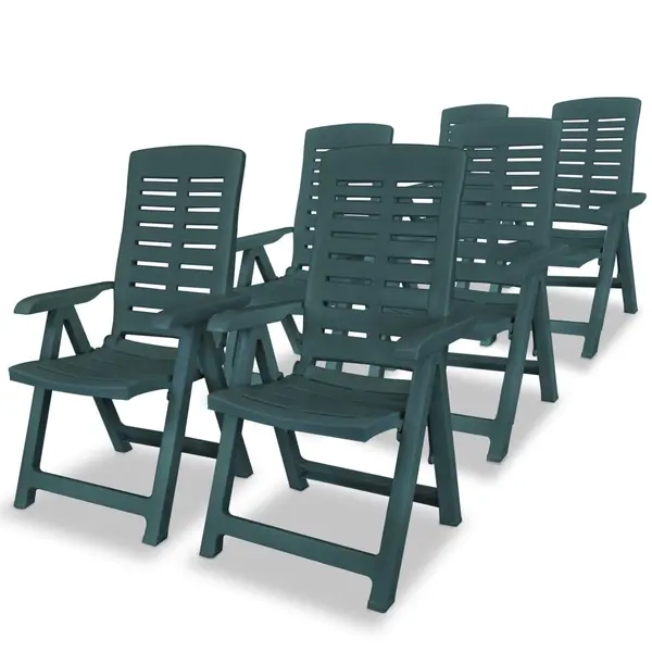 Gossi scaune gradina rabatabile, 6 buc., verde, plastic