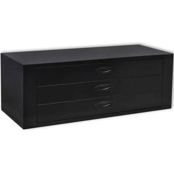 Gossi scrin metalic cu 3 sertare pentru unelte, negru