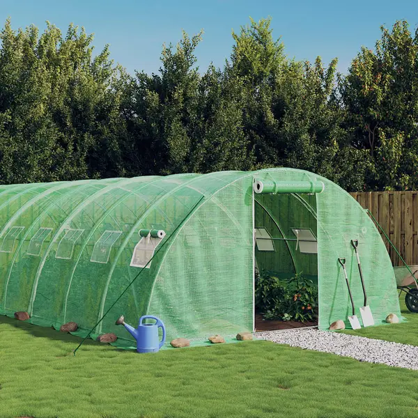 Gossi sera cu cadru din otel, verde, 24 m2, 6x4x2 m