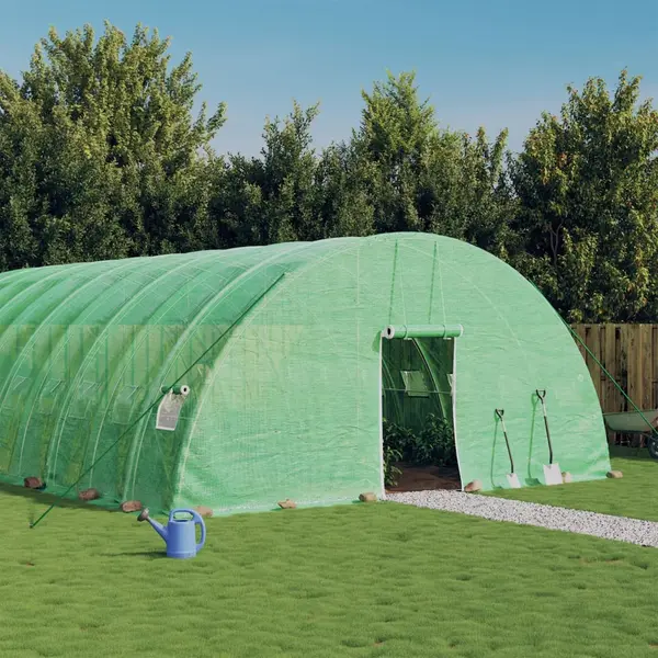 Gossi sera cu cadru din otel, verde, 48 m2, 8x6x2,85 m