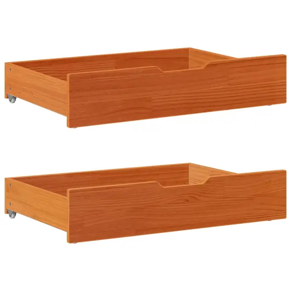 Gossi sertare de pat 2 buc. 85x55x16 cm maro ceruit lemn masiv de pin