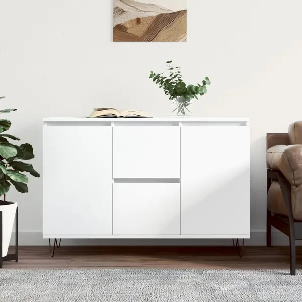 Gossi servanta, alb, 104x35x70 cm, lemn prelucrat