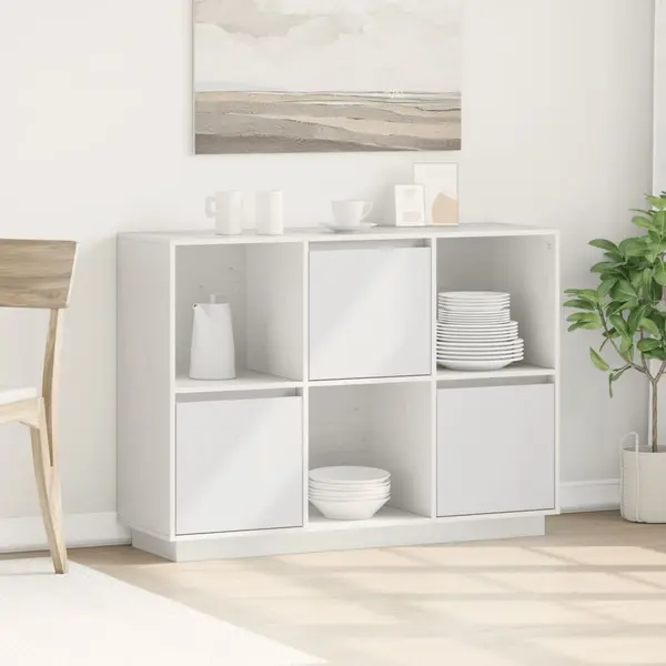 Gossi servanta, alb, 110,5x35x80 cm, lemn masiv de pin