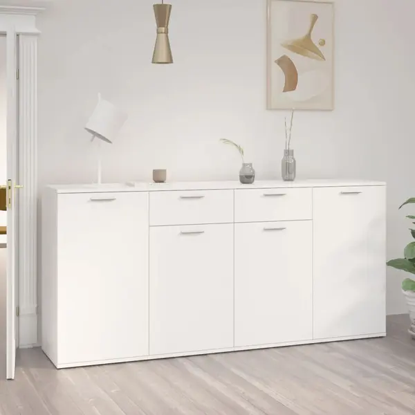 Gossi servanta, alb, 160x36x75 cm, lemn prelucrat