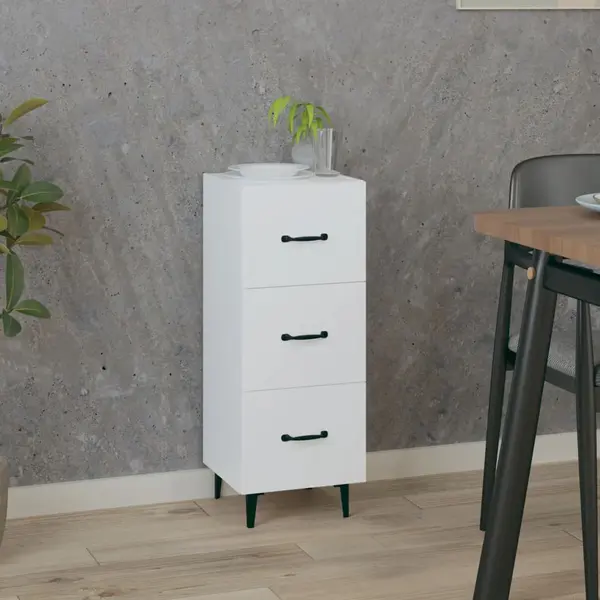 Gossi servanta, alb, 34,5x34x90 cm, lemn compozit