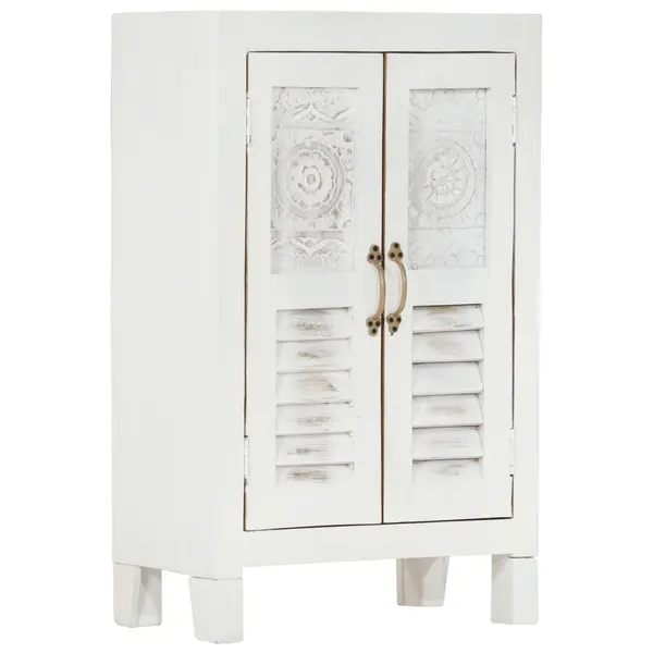 Gossi servanta, alb, 55x30x90 cm, lemn masiv de acacia