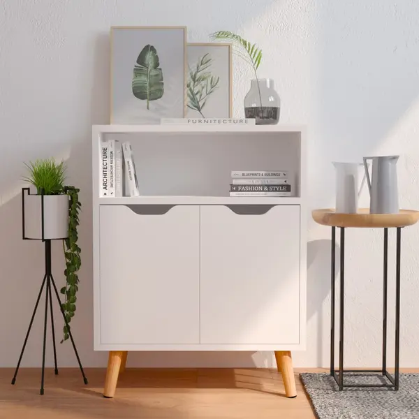 Gossi servanta, alb, 60x30x72 cm, lemn prelucrat