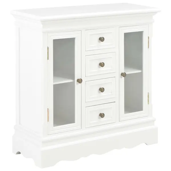 Gossi servanta, alb, 70x28x70 cm, lemn masiv de pin