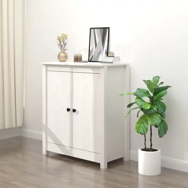 Gossi servanta, alb, 70x35x80 cm, lemn masiv de pin