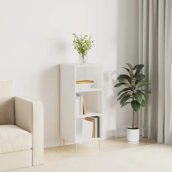 Gossi servanta, alb extralucios, 34,5x32,5x90 cm, lemn compozit