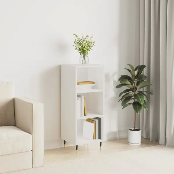 Gossi servanta, alb extralucios, 34,5x32,5x90 cm, lemn compozit