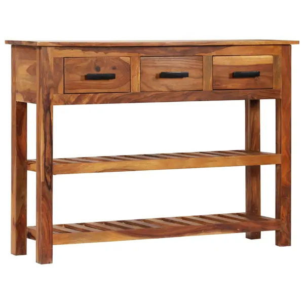 Gossi servanta cu 3 sertare, 110 x 30 x 80 cm, lemn masiv de acacia
