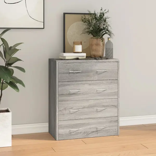 Gossi servanta cu 4 sertare, gri sonoma, 60x30,5x71 cm
