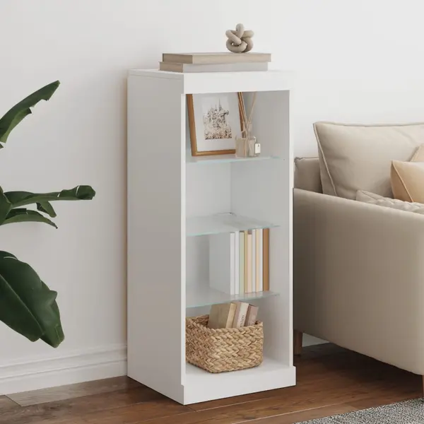 Gossi servanta cu lumini led, alb, 41x37x100 cm