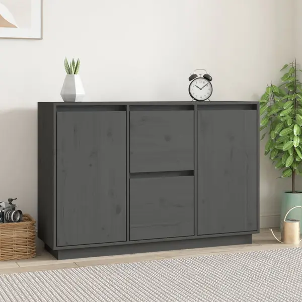 Gossi servanta, gri, 111x34x75 cm, lemn masiv de pin