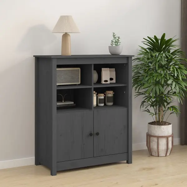 Gossi servanta, gri, 83x41,5x100 cm, lemn masiv de pin