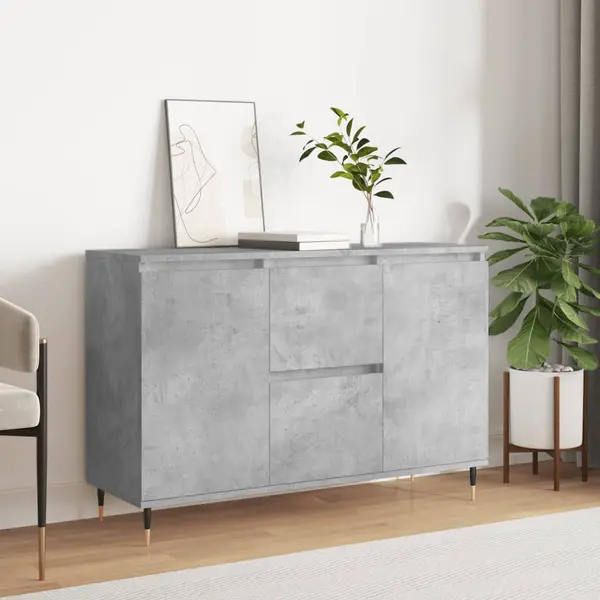 Gossi servanta, gri beton, 104x35x70 cm, lemn prelucrat