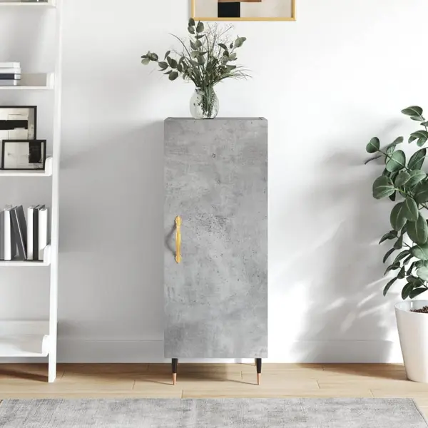 Gossi servanta, gri beton, 34,5x34x90 cm, lemn compozit