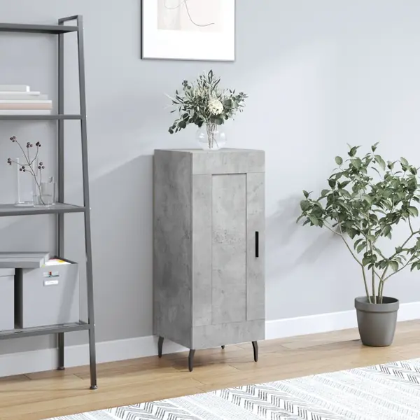 Gossi servanta, gri beton, 34,5x34x90 cm, lemn compozit