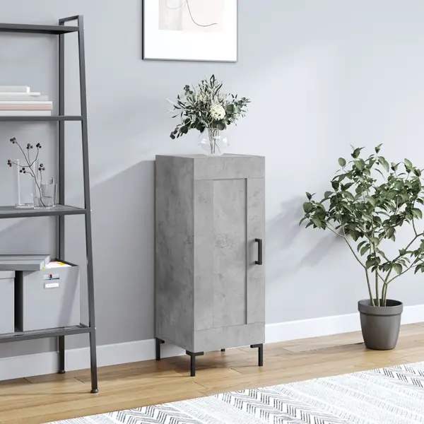 Gossi servanta, gri beton, 34,5x34x90 cm, lemn compozit