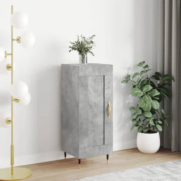 Gossi servanta, gri beton, 34,5x34x90 cm, lemn compozit