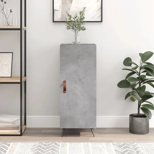 Gossi servanta, gri beton, 34,5x34x90 cm, lemn compozit