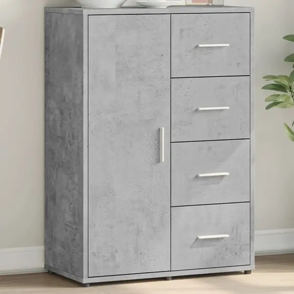 Gossi servanta, gri beton, 60x31x84 cm, lemn compozit