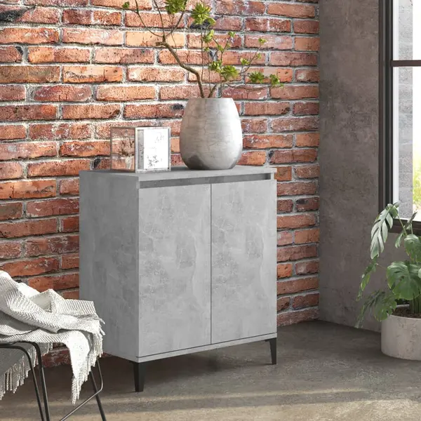 Gossi servanta, gri beton, 60x35x70 cm, lemn prelucrat
