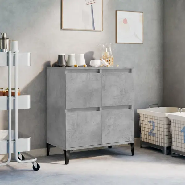 Gossi servanta, gri beton, 60x35x70 cm, lemn prelucrat
