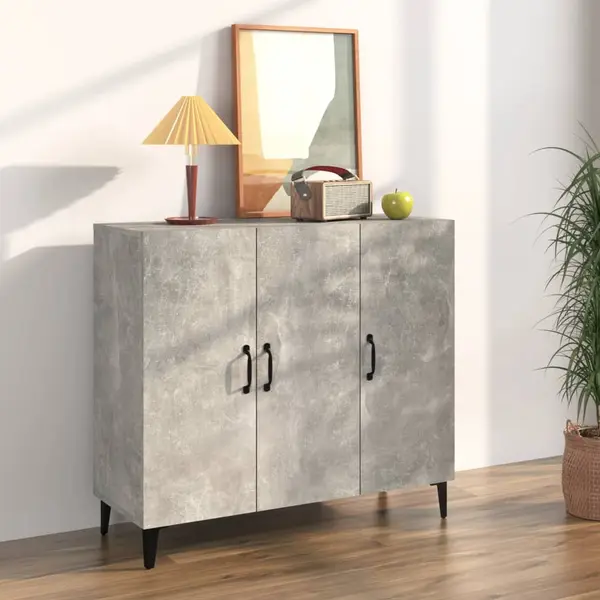Gossi servanta, gri beton, 90x34x80 cm, lemn compozit