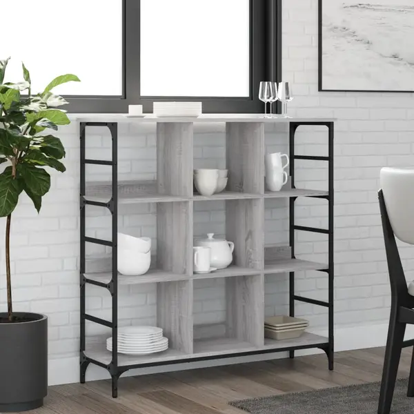 Gossi servanta, gri sonoma, 102x32x103,5 cm, lemn prelucrat