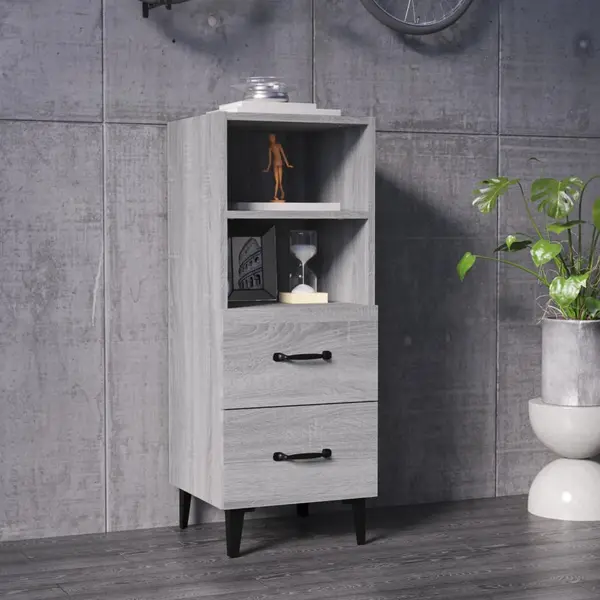Gossi servanta, gri sonoma, 34,5x34x90 cm, lemn compozit