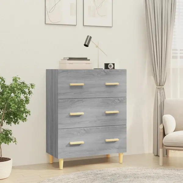 Gossi servanta, gri sonoma, 70x34x90 cm, lemn prelucrat