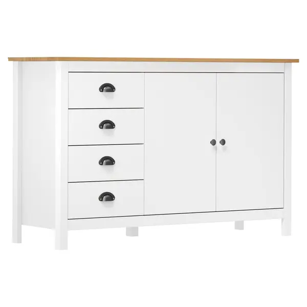 Gossi servanta hill, alb, 130x40x80 cm, lemn masiv de pin