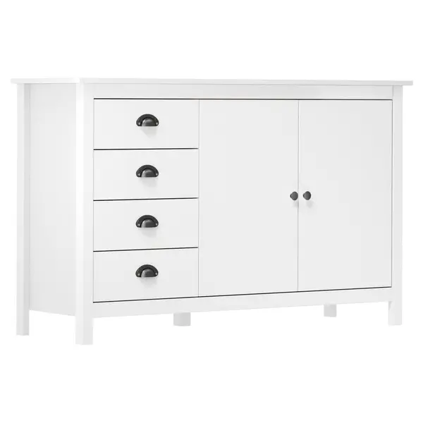 Gossi servanta hill, alb, 130x40x80 cm, lemn masiv de pin