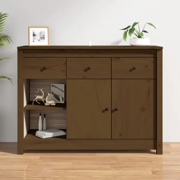 Gossi servanta, maro miere, 100x35x74 cm, lemn masiv de pin