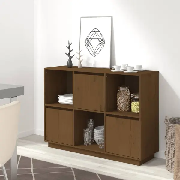 Gossi servanta, maro miere, 110,5x35x80 cm, lemn masiv de pin