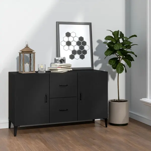 Gossi servanta, negru, 100x36x60 cm, lemn compozit