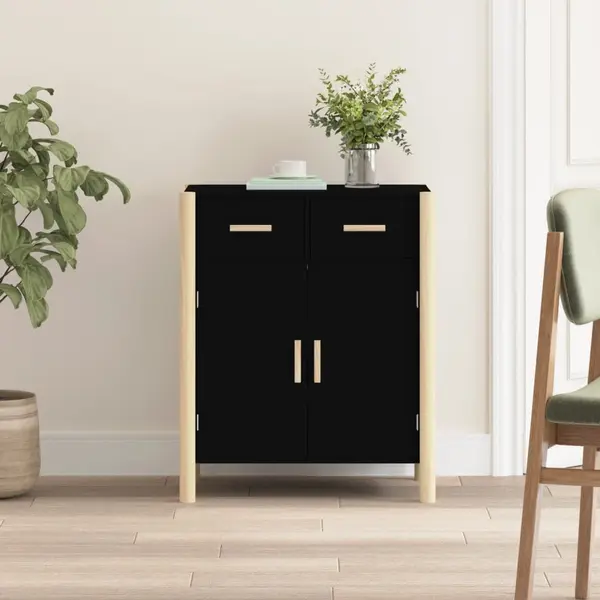 Gossi servanta, negru, 62x38x75 cm, lemn prelucrat
