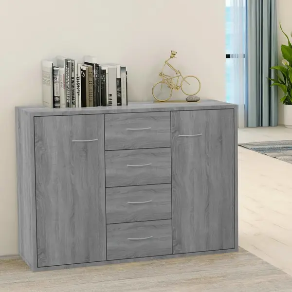 Gossi servanta, sonoma gri, 88x30x65 cm, lemn compozit